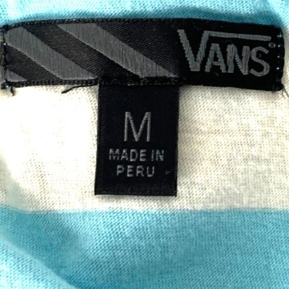 Vans Blue White Striped Sleeveless Scoop Neck Strappy Beach Surf Tank Top Size M - Picture 6 of 7